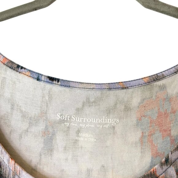 Soft‎ Surroundings Nanette Dress Floral Multicolor Maxi Dress Jersey Stretch M - Picture 5 of 6